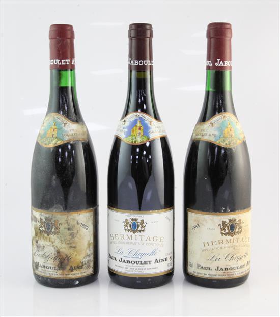 Three bottles of Hemitage La Chapelle, Jaboulet,